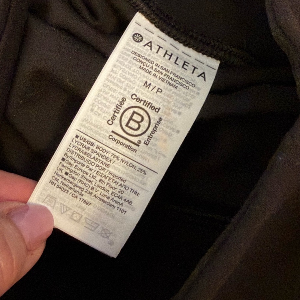 NWT Athleta Womens Black Wide-Leg Pants Petite Med - Picture 5 of 6